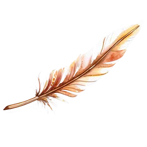 Watercolor Feather Quill Png Dtf PNG Image