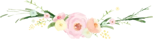 Watercolor Floral Arrangement Header PNG Image