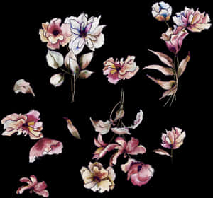 Flores, Dibujo, Acuarela, Textiles, Textil, Diseño - Dibujos De Flores Png, Transparent Png PNG with transparent background