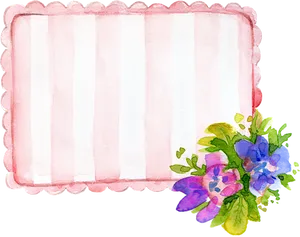 Watercolor Floral Frame Background PNG Image