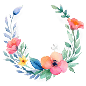 Watercolor Floral Frame PNG 05252024 PNG image with transparent background