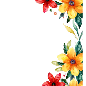 Watercolor Floral Frame PNG wjs PNG image with transparent background