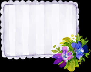 Watercolor Floral Frame Template PNG image with transparent background