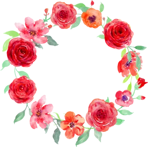 Watercolor_ Floral_ Wreath_ Black_ Background PNG Image