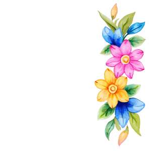 Watercolor Flower Border PNG 37 PNG