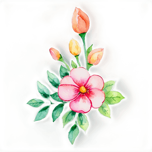 Watercolor Flower Border PNG gfg PNG