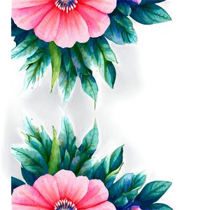 Watercolor Flower Border PNG lil4 PNG