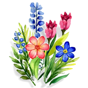 Watercolor Flowers Arrangement Png Sje PNG Image