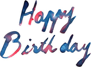 Watercolor_ Happy_ Birthday_ Text PNG Image