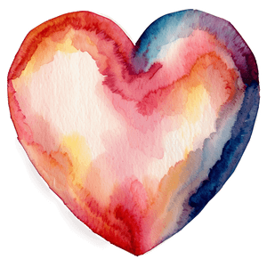 Watercolor Heart Print PNG 78 PNG