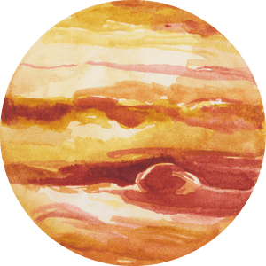 Watercolor Jupiter Artwork PNG image with transparent background