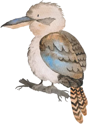 Watercolor Kookaburra Illustration PNG Image