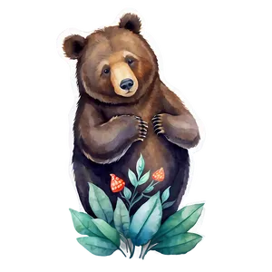 Watercolor Mama Bear Image Png Chw PNG Image