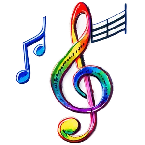 Watercolor Music Notes Png Hfh PNG Image