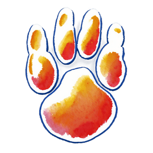 Watercolor Paw Print Art PNG bdy PNG image with transparent background