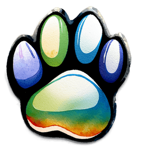Watercolor Paw Print Art PNG tvb30 PNG image with transparent background