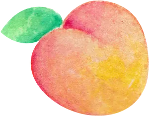 Watercolor Peach Illustration.png PNG Image