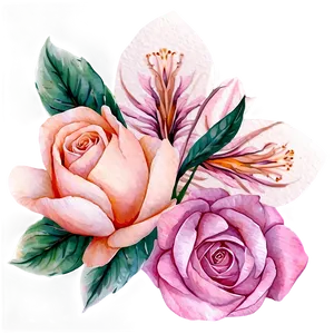 Watercolor Pink Flowers Png Ywq PNG Image