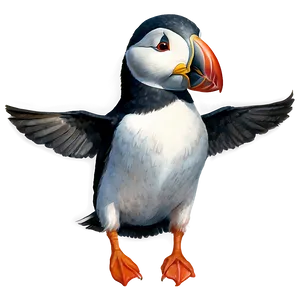 Watercolor Puffin Artwork Png Ubu82 PNG Image