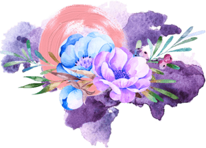 #watercolor #flowers #purple #pink #bluelight #aesthetic - Purple Watercolor Flowers Transparent, HD Png Download PNG image with transparent background