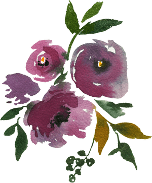 Hand-painted Dark Purple Flowers Png Transparent Material - Dark Purple Watercolor Flower, Png Download PNG image with transparent background