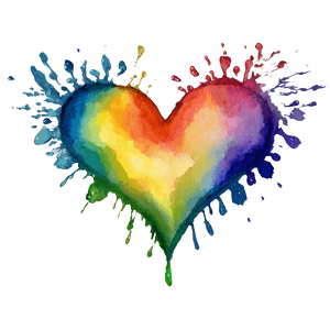 Watercolor Rainbow Heart PNG 06252024 PNG with transparent background