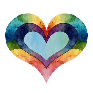 Watercolor Rainbow Heart PNG 06252024 PNG with transparent background