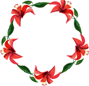 Watercolor_ Red_ Floral_ Wreath.png PNG Image