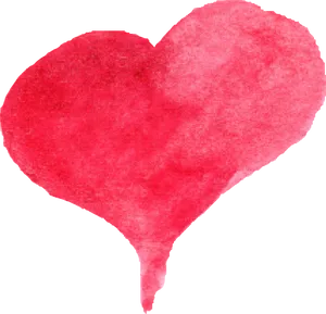 Watercolor Red Heart Artwork PNG Image