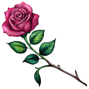 Watercolor Rose Tattoo Drawing PNG 05252024 PNG image with transparent background
