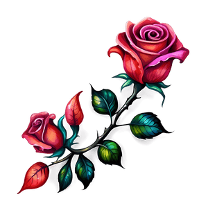 Watercolor Rose Tattoo Drawing PNG yxx PNG image with transparent background