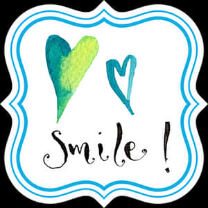 Watercolor Smileand Hearts Artwork PNG image with transparent background