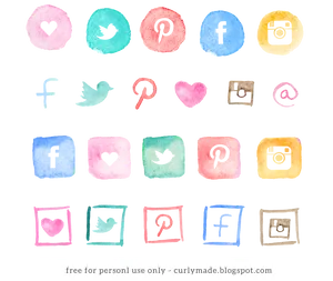 Watercolor_ Social_ Media_ Icons PNG Image