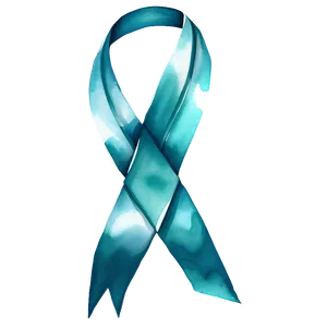 Watercolor Teal Ribbon Illustration Png 23 PNG Image