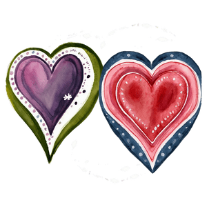 Watercolor Valentine Heart PNG afo PNG