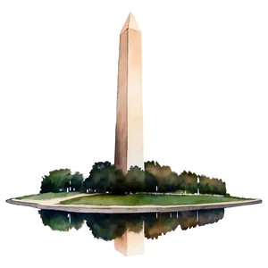 Watercolor Washington Monument Portrait Png Rfx PNG Image