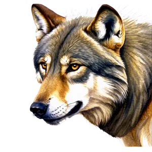 Watercolor Wolf Head Painting Png Fck40 PNG Image