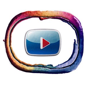 Watercolor Youtube Logo Art PNG jfr PNG image with transparent background