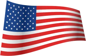 Waving American Flag Graphic PNG Image