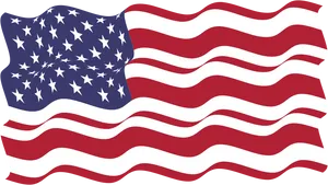 Waving American Flag Graphic PNG Image