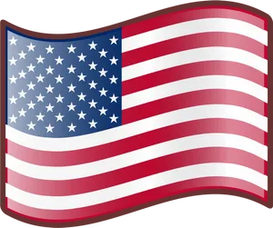 Waving American Flag Graphic PNG Image