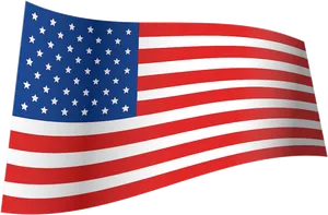 Waving American Flag Graphic PNG Image