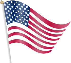 Waving American Flag Graphic PNG Image