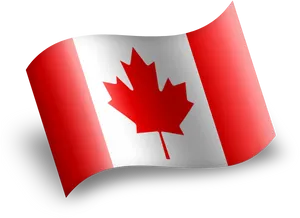 Waving Canadian Flag Graphic PNG Image