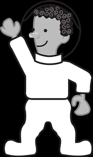 Waving Cartoon Astronaut PNG image with transparent background