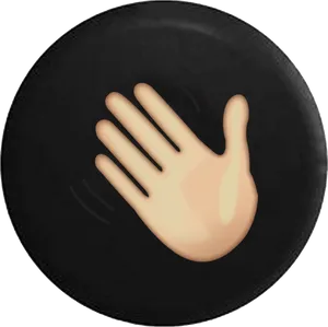 Waving Hand Emoji Black Background PNG Image