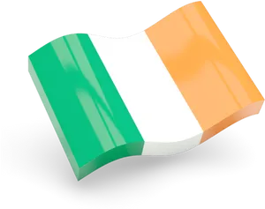 Waving Irish Flag Illustration PNG Image