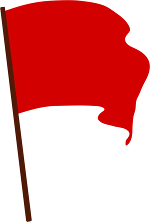 Waving Red Flag Graphic PNG Image