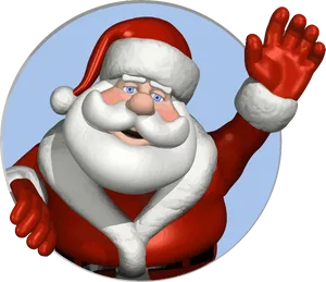 Waving Santa Claus Cartoon PNG Image