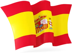 Waving Spanish Flag PNG Image